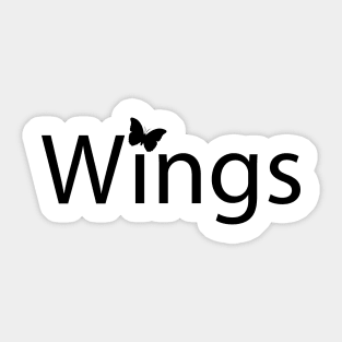 Wings typographic logo design Sticker